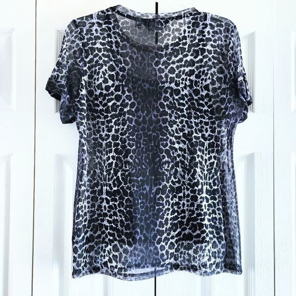 Dorothy Perkins Animal Print Short Sleeve Mesh Top, Size US 8 - Picture 5 of 5